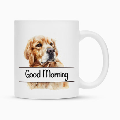 Tasse "Golden Retriever - Good Morning" Weiß – hunde-shirt.de