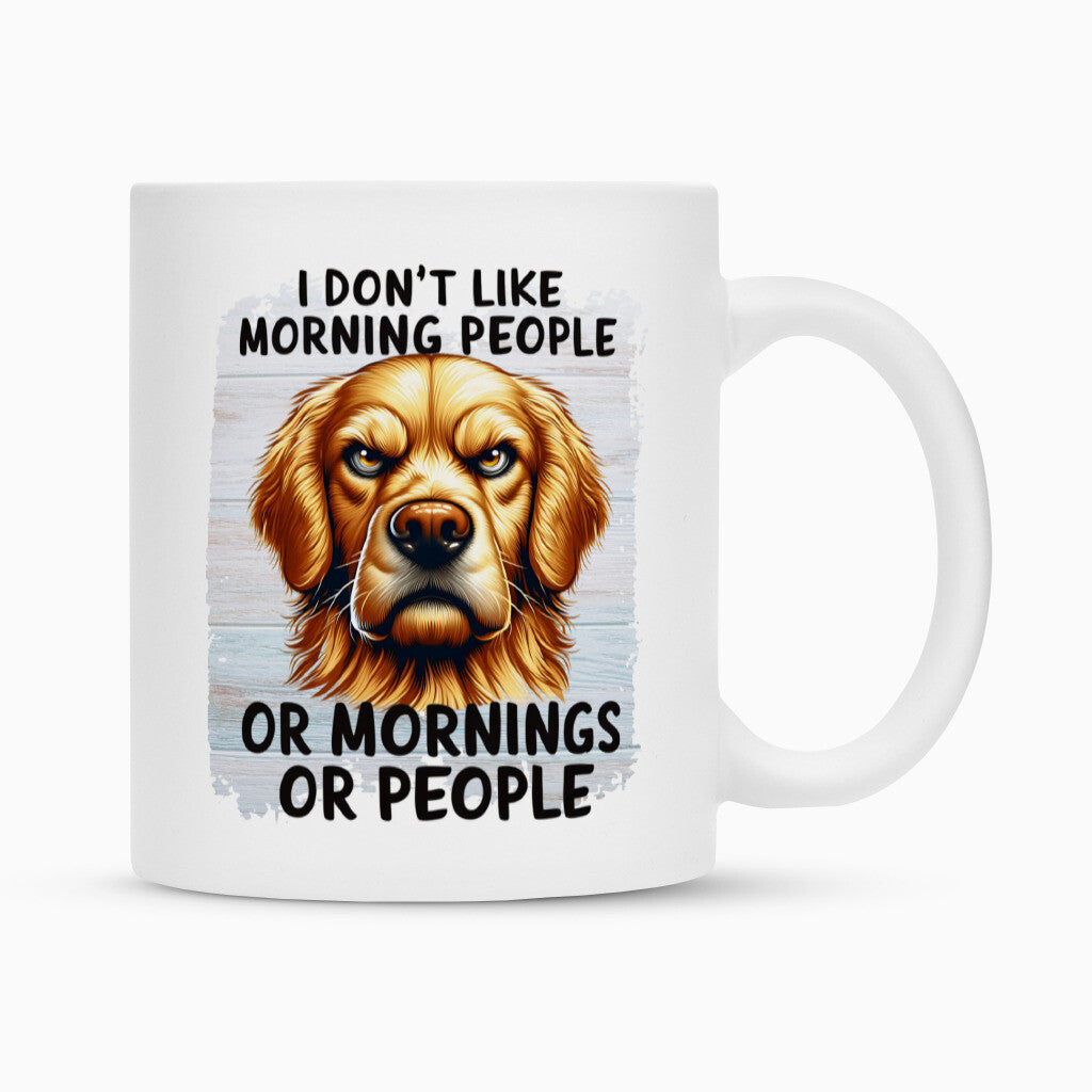 Tasse "Golden Retriever - Morning People" Weiß – hunde-shirt.de
