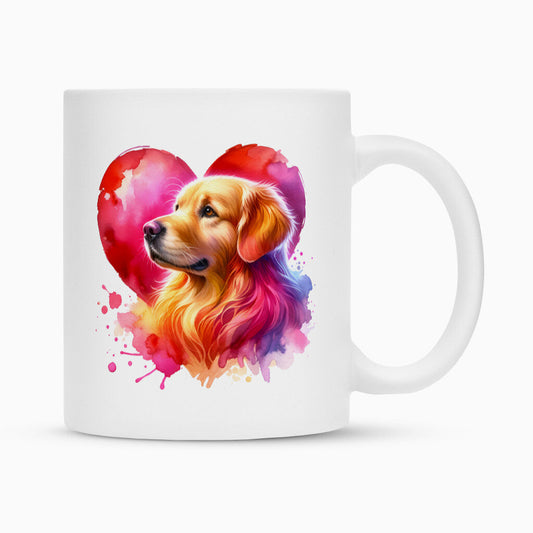 Tasse "Golden Retriever - Herz" Weiß – hunde-shirt.de