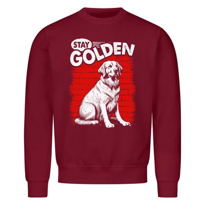Premium Sweatshirt "Golden Retriever - Stay Golden" Burgunder – hunde-shirt.de