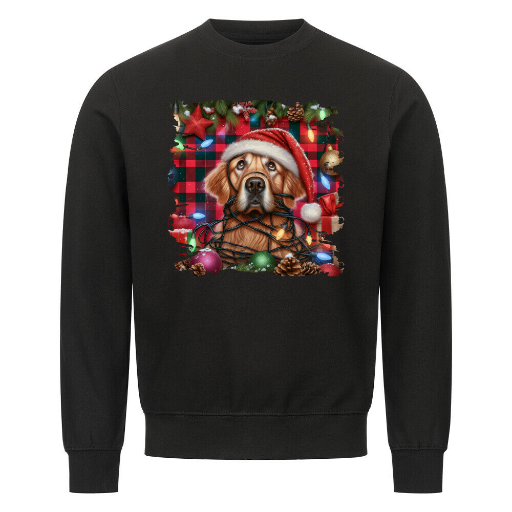 Premium Sweatshirt "Golden Retriever - Funny Christmas" Schwarz – hunde-shirt.de