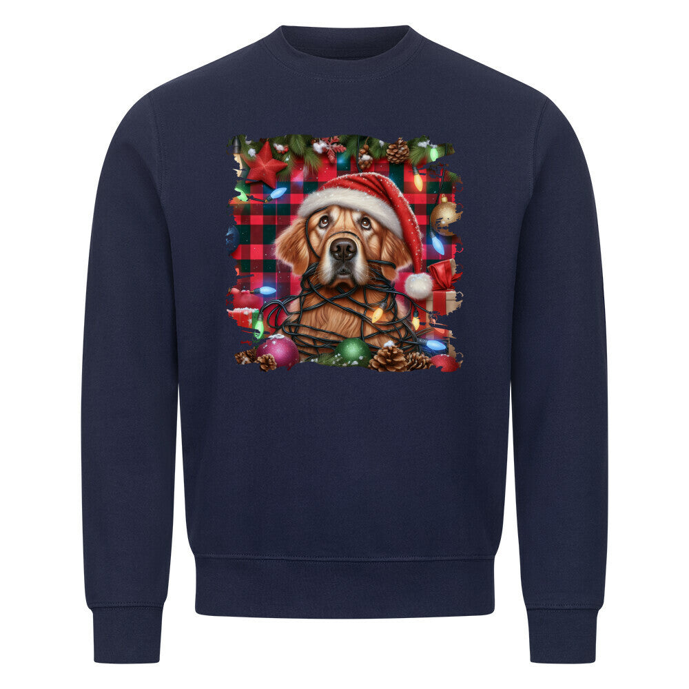 Premium Sweatshirt "Golden Retriever - Funny Christmas" Navy Blue – hunde-shirt.de