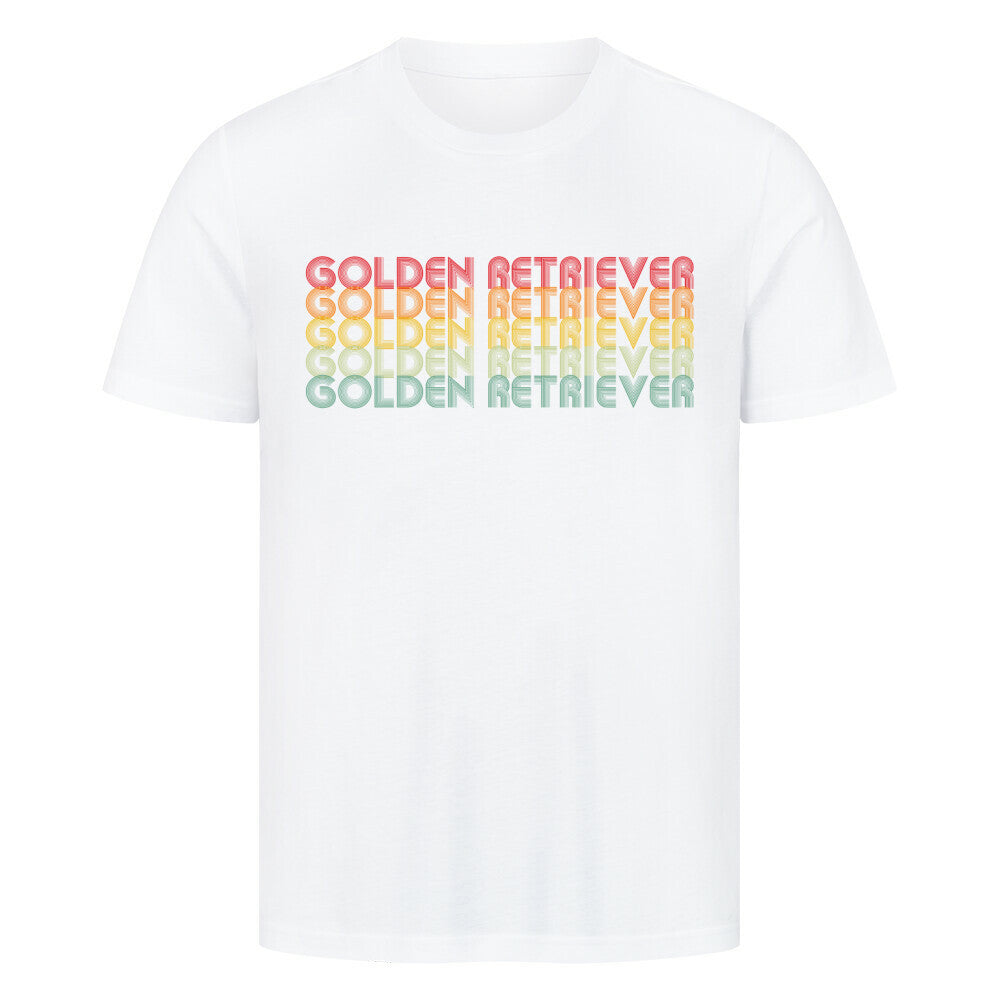 Premium T-Shirt "Golden Retriever - RETRO" Weiß – hunde-shirt.de