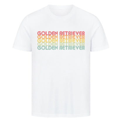 Premium T-Shirt "Golden Retriever - RETRO" Weiß – hunde-shirt.de
