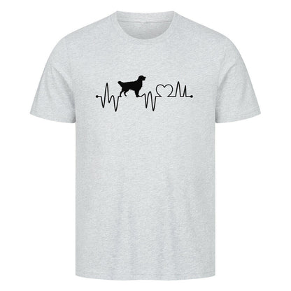 Premium T-Shirt "Golden Retriever - Heartbeat" Heather Grey – hunde-shirt.de