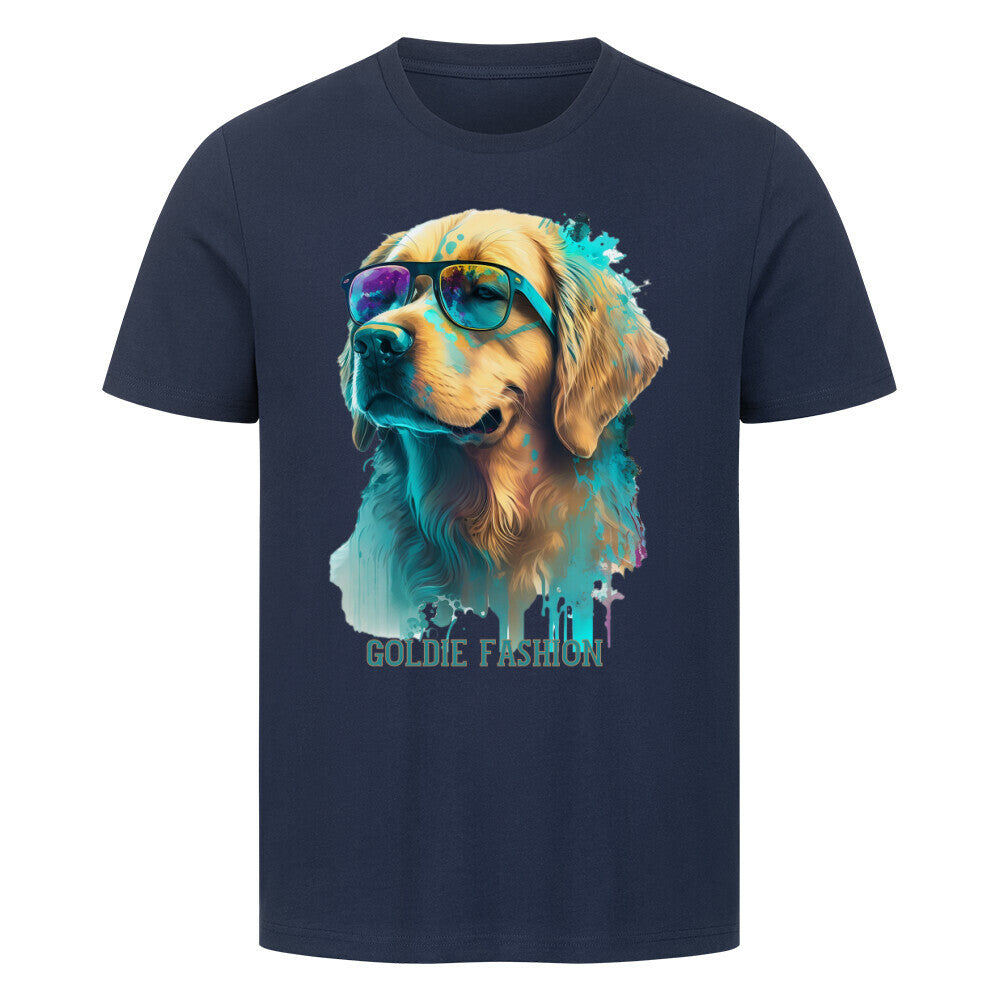 Premium T-Shirt "Golden Retriever - Fashion" French Navy – hunde-shirt.de