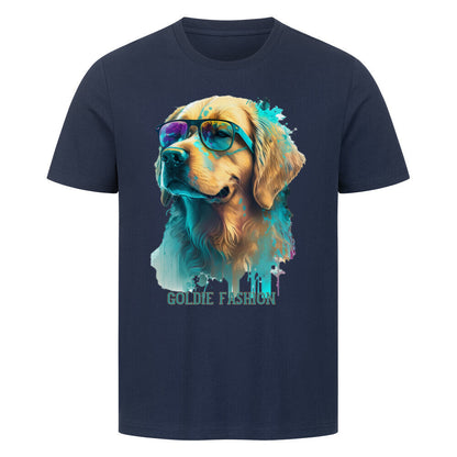 Premium T-Shirt "Golden Retriever - Fashion" French Navy – hunde-shirt.de