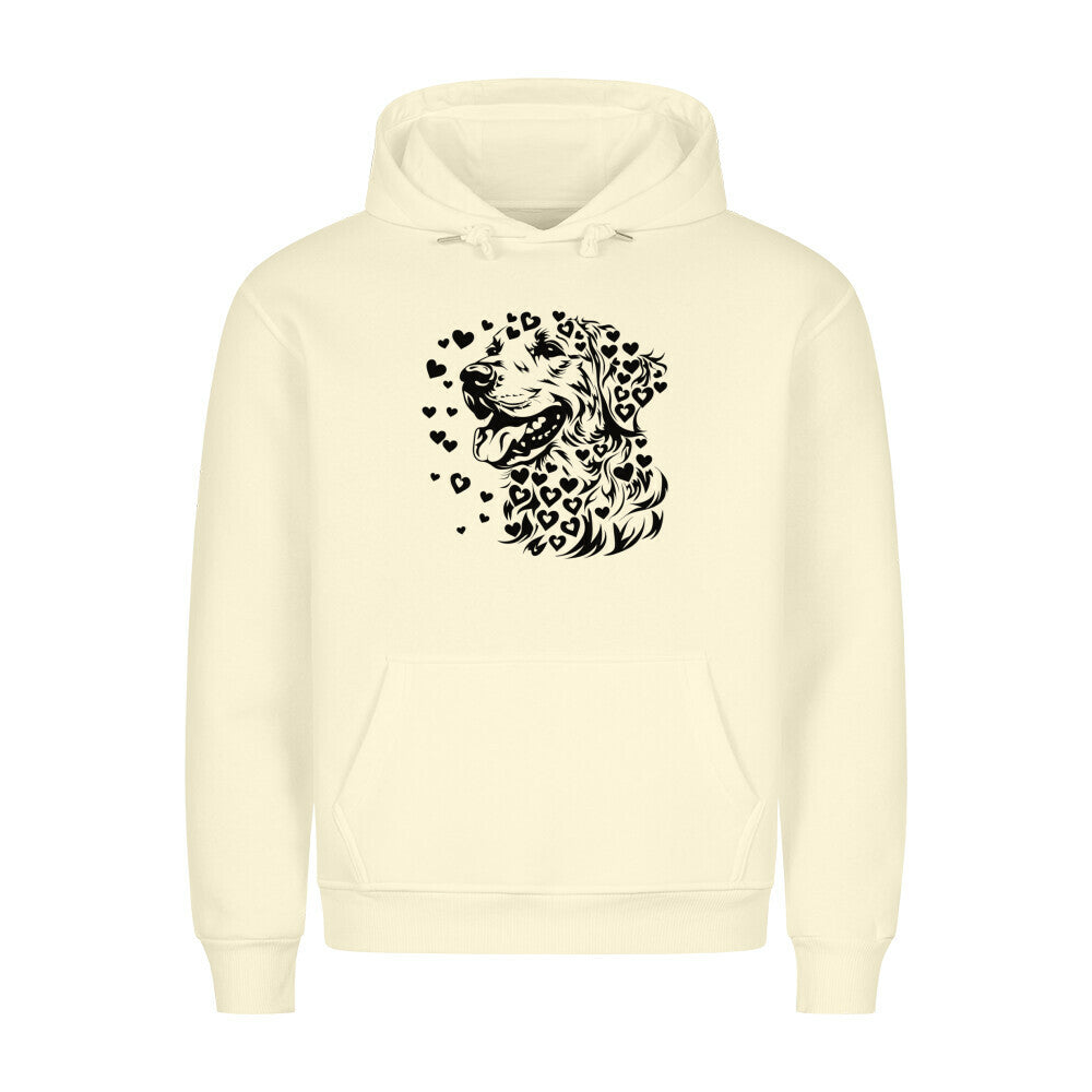 Premium Hoodie "Golden Retriever - Hearts" Beige – hunde-shirt.de