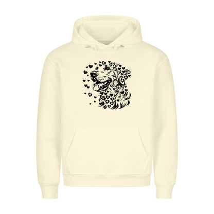Premium Hoodie "Golden Retriever - Hearts" Beige – hunde-shirt.de