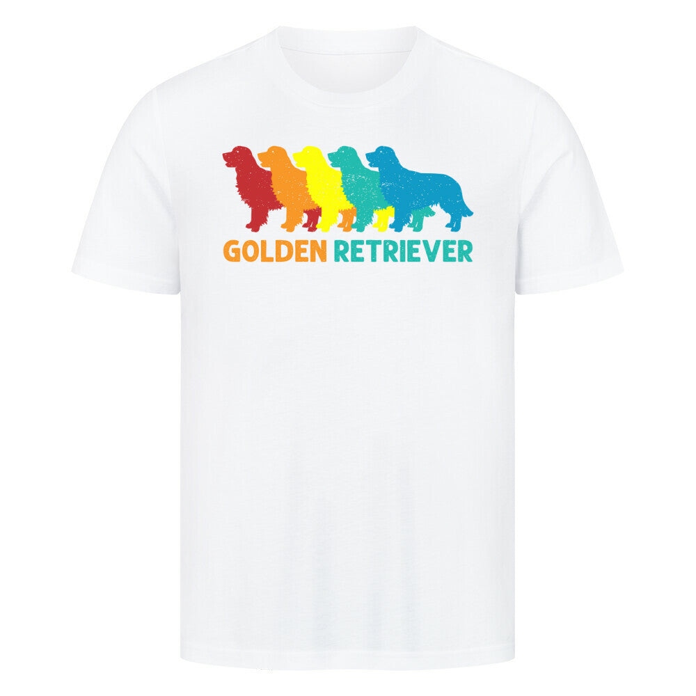 Premium T-Shirt "Golden Retriever - Colors" Weiß – hunde-shirt.de