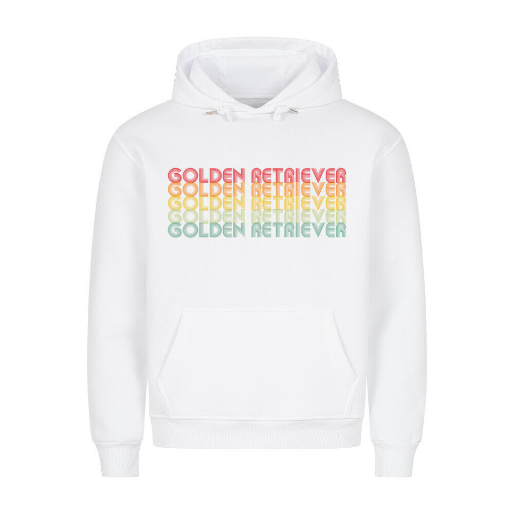 Premium Hoodie "Golden Retriever - RETRO" Weiß – hunde-shirt.de