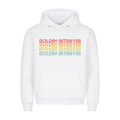 Premium Hoodie "Golden Retriever - RETRO" Weiß – hunde-shirt.de