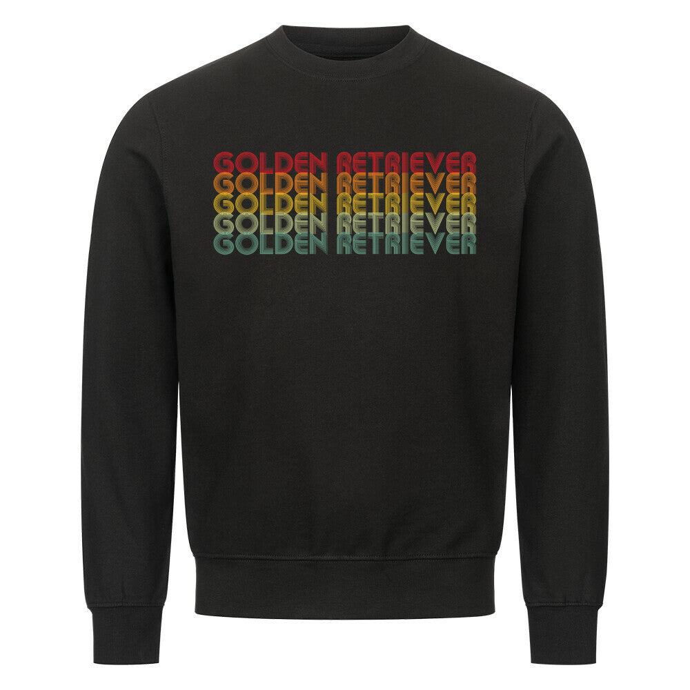 Premium Sweatshirt "Golden Retriever - RETRO" Schwarz – hunde-shirt.de