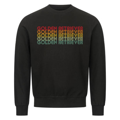 Premium Sweatshirt "Golden Retriever - RETRO" Schwarz – hunde-shirt.de