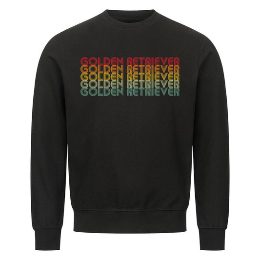 Premium Sweatshirt "Golden Retriever - RETRO" Schwarz – hunde-shirt.de