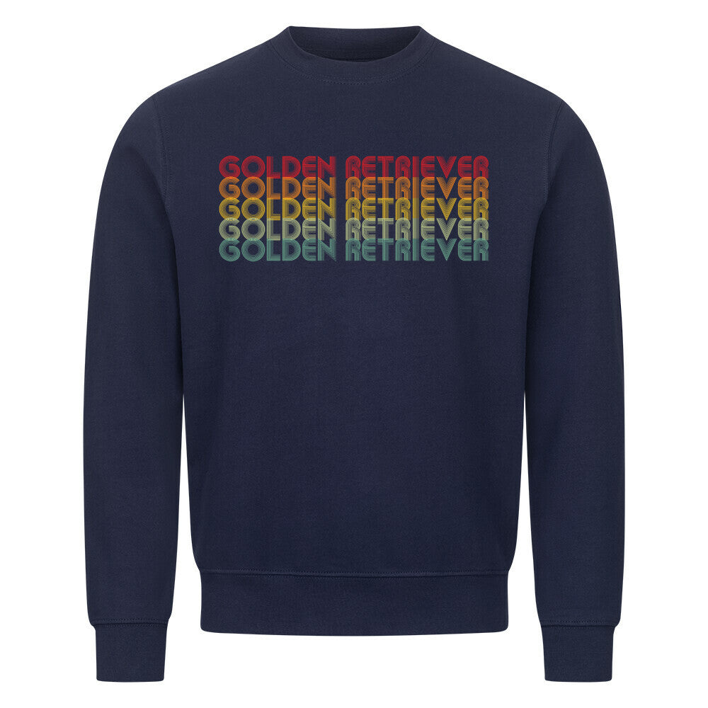 Premium Sweatshirt "Golden Retriever - RETRO" Navy Blue – hunde-shirt.de