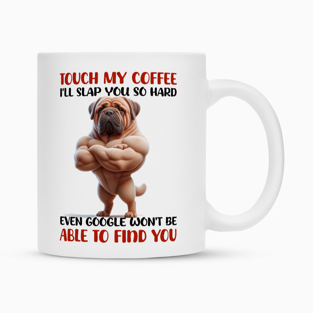 Tasse "Bullmastiff - Touch my coffee" Weiß – hunde-shirt.de