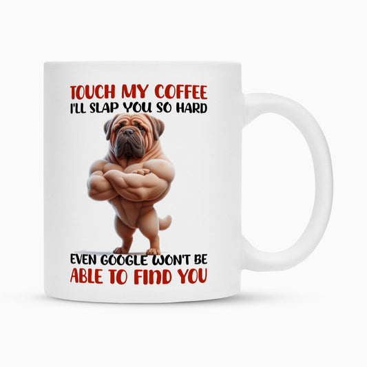 Tasse "Bullmastiff - Touch my coffee" Weiß – hunde-shirt.de