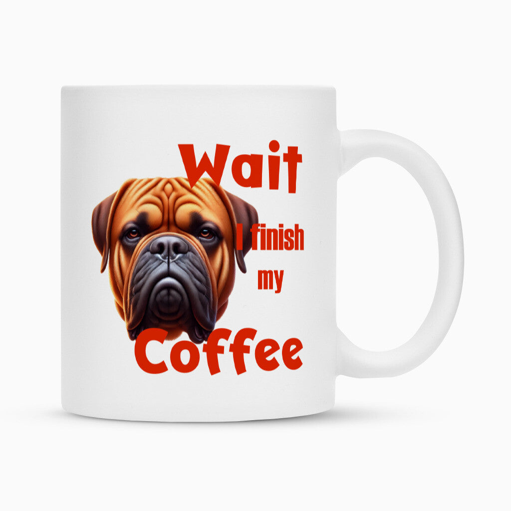 Tasse "Bullmastiff - Wait" Weiß – hunde-shirt.de