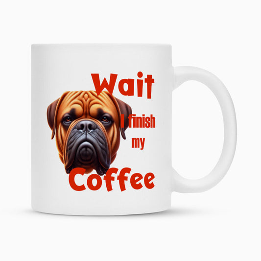 Tasse "Bullmastiff - Wait" Weiß – hunde-shirt.de