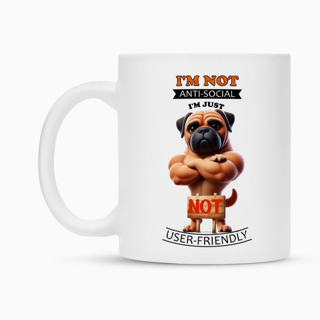 Tasse "Bullmastiff - Anti-Social" – hunde-shirt.de