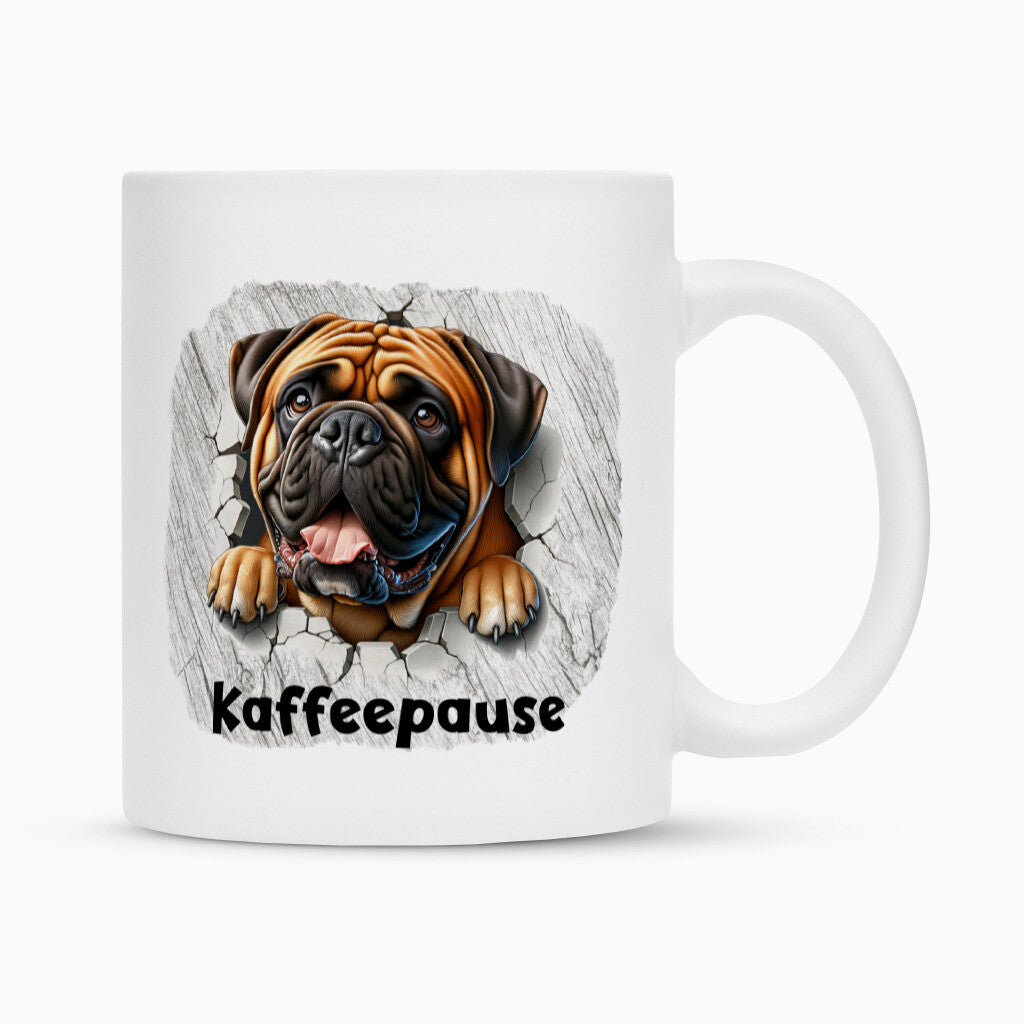 Tasse "Bullmastiff - Kaffeepause" Weiß – hunde-shirt.de