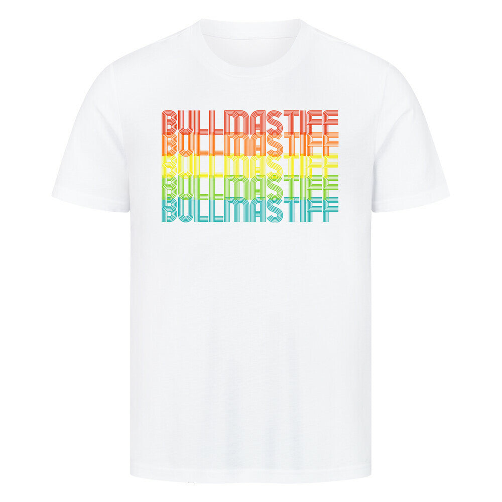 Premium T-Shirt "Bullmastiff - RETRO" Weiß – hunde-shirt.de