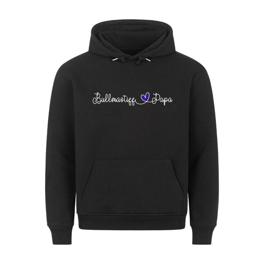 Premium Hoodie "Bullmastiff - Papa" Schwarz – hunde-shirt.de