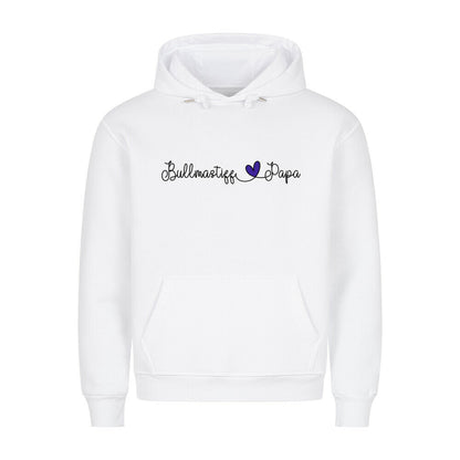 Premium Hoodie "Bullmastiff - Papa" Weiß – hunde-shirt.de
