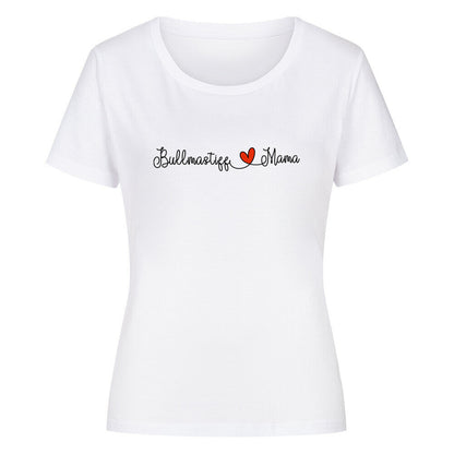 Premium Organic Damen-Shirt "Bullmastiff - Mama" Weiß – hunde-shirt.de