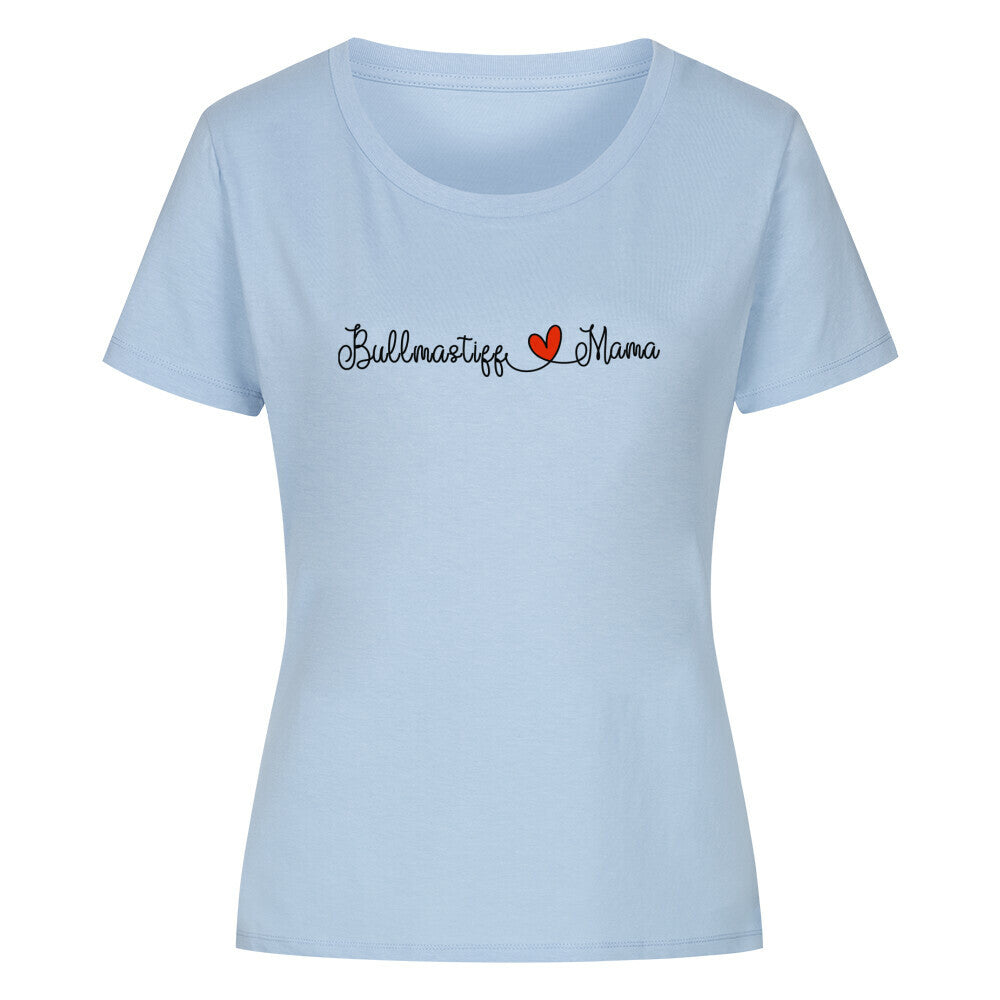 Premium Organic Damen-Shirt "Bullmastiff - Mama" Sky Blue – hunde-shirt.de