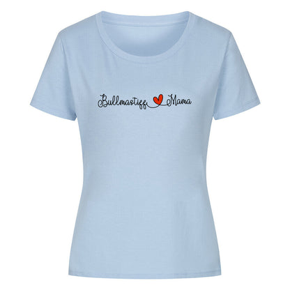 Premium Organic Damen-Shirt "Bullmastiff - Mama" Sky Blue – hunde-shirt.de