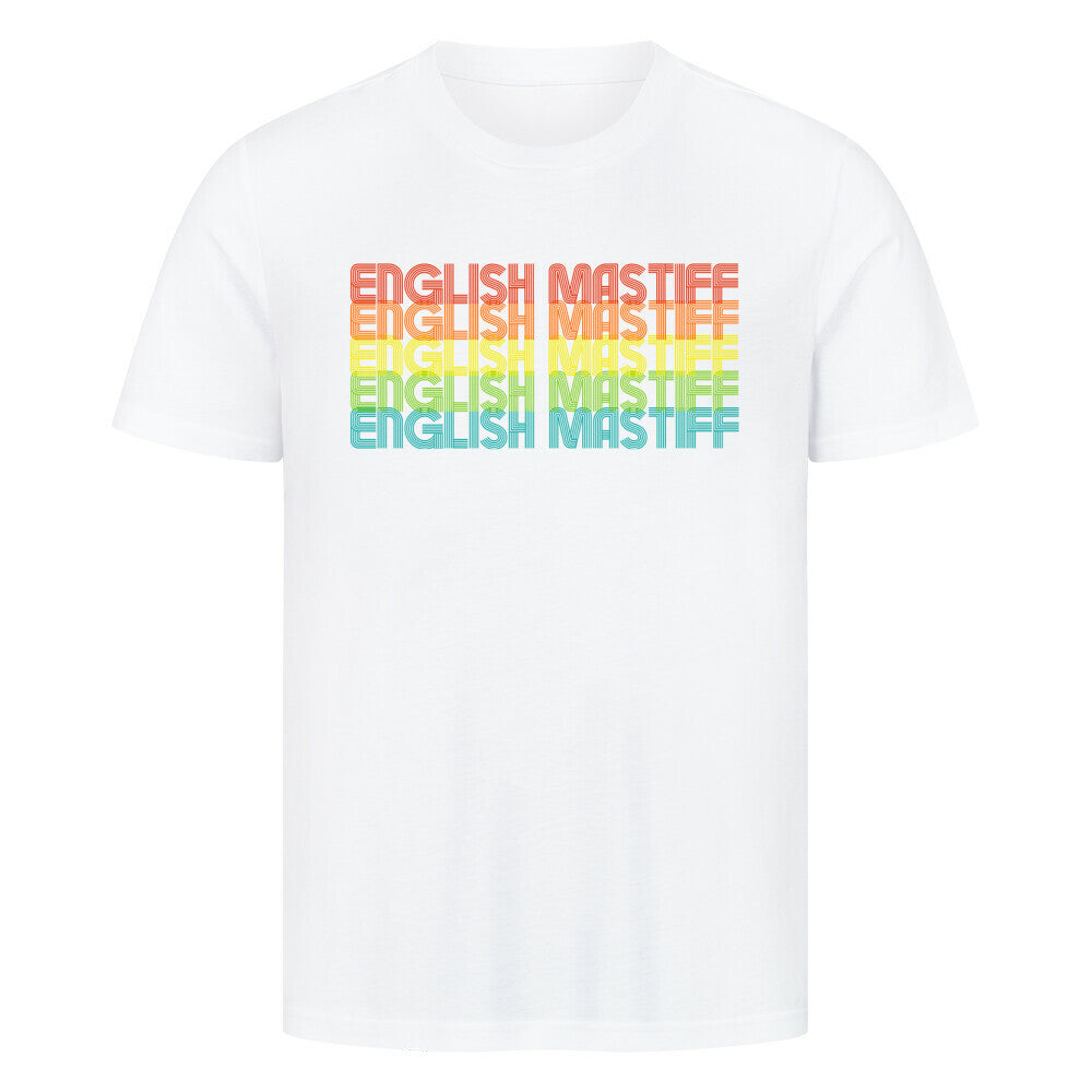 Premium T-Shirt "English Mastiff - RETRO" Weiß – hunde-shirt.de