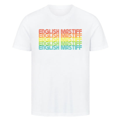 Premium T-Shirt "English Mastiff - RETRO" Weiß – hunde-shirt.de