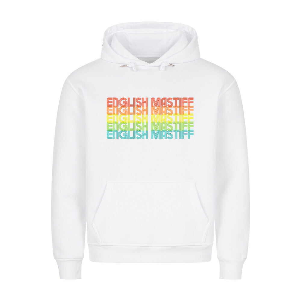 Premium Hoodie "English Mastiff - RETRO" Weiß – hunde-shirt.de