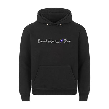 Premium Hoodie "English Mastiff - Papa" Schwarz – hunde-shirt.de
