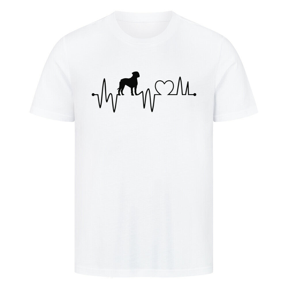 Premium T-Shirt "English Mastiff - Heartbeat" Weiß – hunde-shirt.de