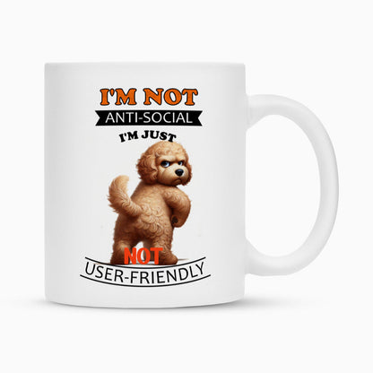 Tasse "Golden Doodle - Anti-Social" Weiß – hunde-shirt.de