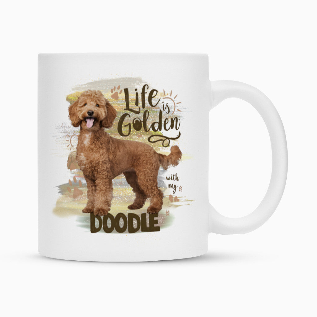 Tasse "Golden Doodle - Life" Weiß – hunde-shirt.de