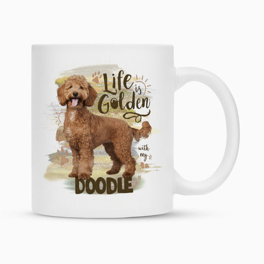 Tasse "Golden Doodle - Life" Weiß – hunde-shirt.de