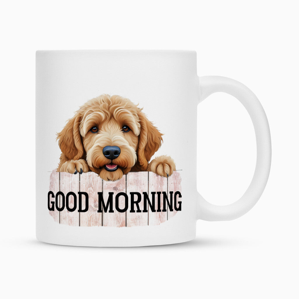 Tasse "Golden Doodle - Good Morning" Weiß – hunde-shirt.de