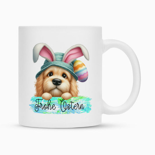 Tasse "Golden Doodle - Frohe Ostern" Weiß – hunde-shirt.de