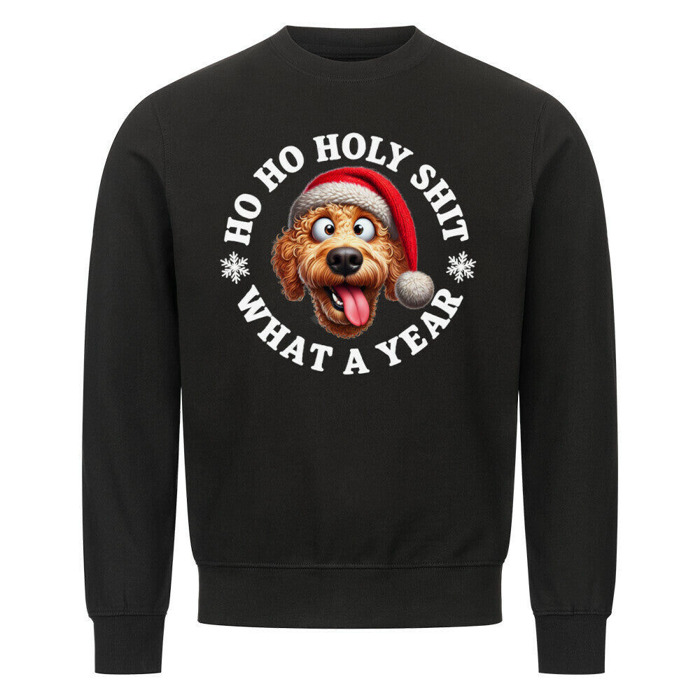Premium Sweatshirt "Golden Doodle - HO HO..." Schwarz – hunde-shirt.de