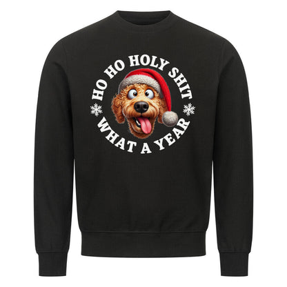 Premium Sweatshirt "Golden Doodle - HO HO..." Schwarz – hunde-shirt.de