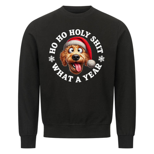 Premium Sweatshirt "Golden Doodle - HO HO..." Schwarz – hunde-shirt.de
