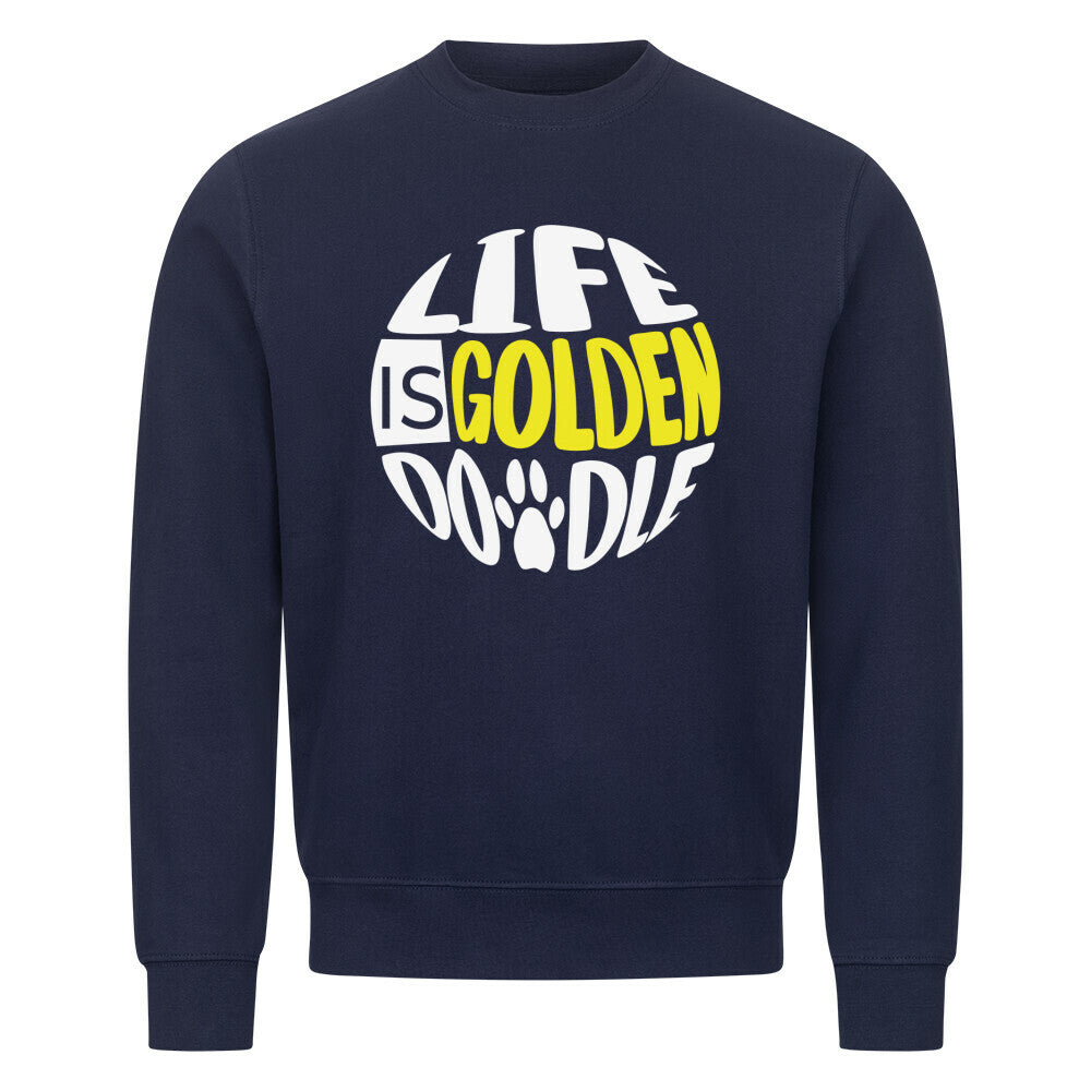 Premium Sweatshirt "Golden Doodle - Life is..." Navy Blue – hunde-shirt.de