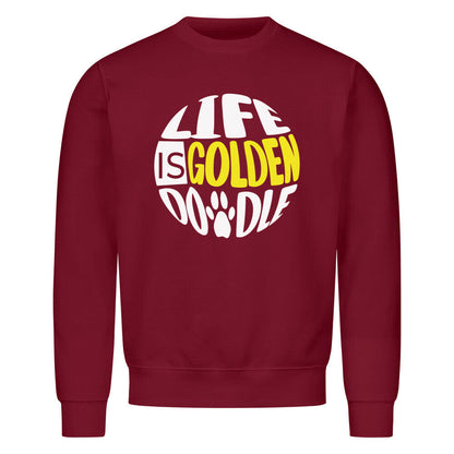Premium Sweatshirt "Golden Doodle - Life is..." Burgunder – hunde-shirt.de