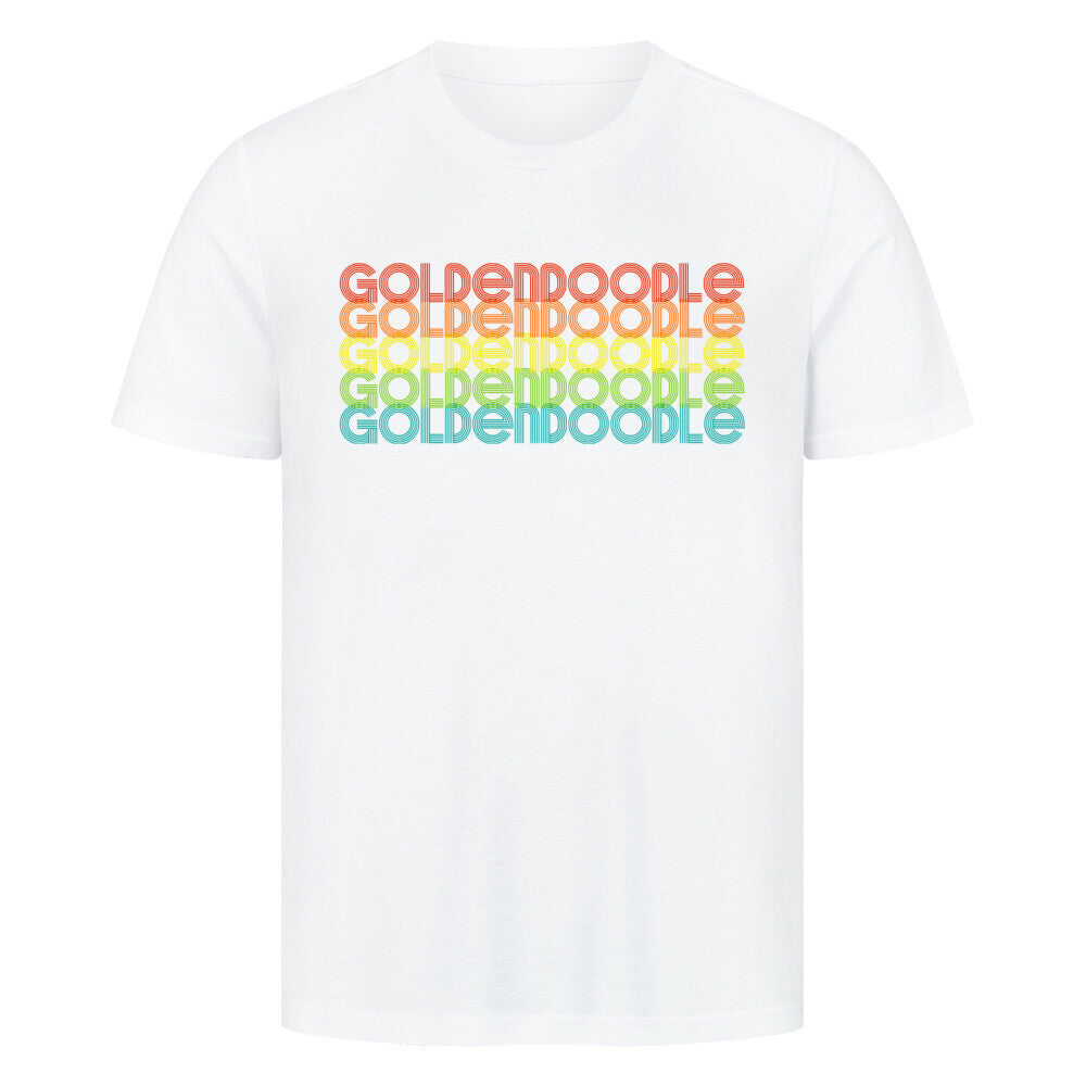 Premium T-Shirt "Golden Doodle - RETRO" Weiß – hunde-shirt.de