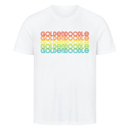 Premium T-Shirt "Golden Doodle - RETRO" Weiß – hunde-shirt.de