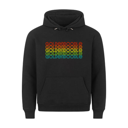 Premium Hoodie "Golden Doodle - RETRO" Schwarz – hunde-shirt.de